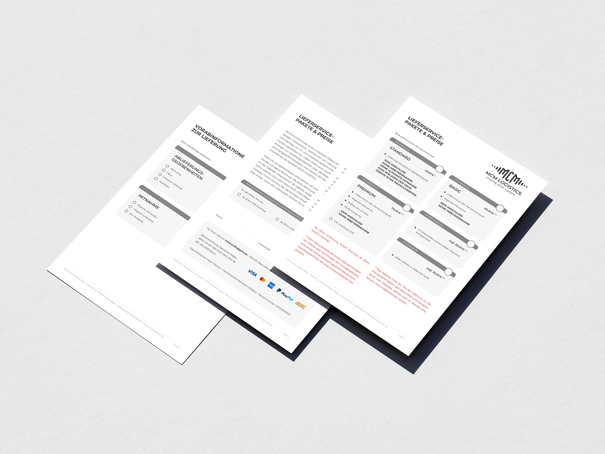 McM Lieferservice-Pakete & Preise
